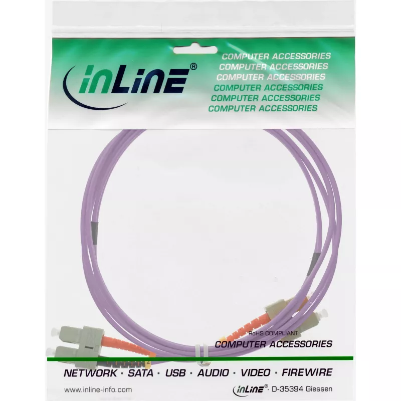 Skaidulinis optinis dvipusis laidas SC/SC InLine 83555P 50/125µm OM4 0,5m