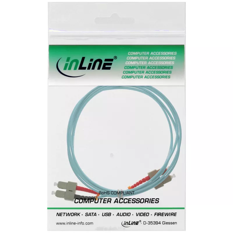 InLine Fiber Optinis Duplekso Laidas SC/SC 50/125µm OM3 15m