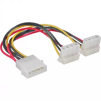 InLine vidinis maitinimo Y laidas 1x 4pin Molex / 2x 4pin Molex lankstus 0,15 m