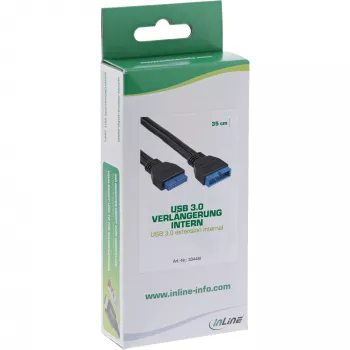 InLine USB 3.0 vidinis ilginimo kabelis (patinas/patelė) 33448I 0,35 m