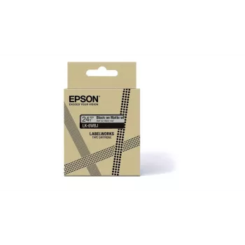 Epson LK-6WBJ juosta etiketėms, juoda ant baltos, terminė perdavimo, 2,4 cm