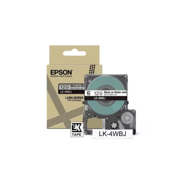 Epson LK-4WBJ juosta etiketėms, balta, juoda, terminė, 1,2 cm
