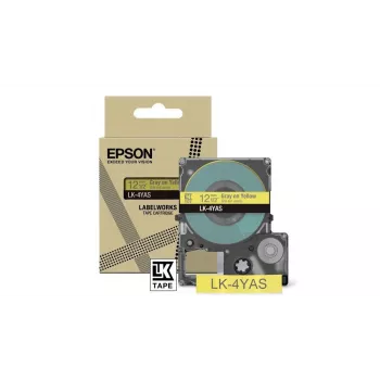 Epson LK-4YAS juostelė etiketėms pilkai geltona 1,2 cm termo perdavimo