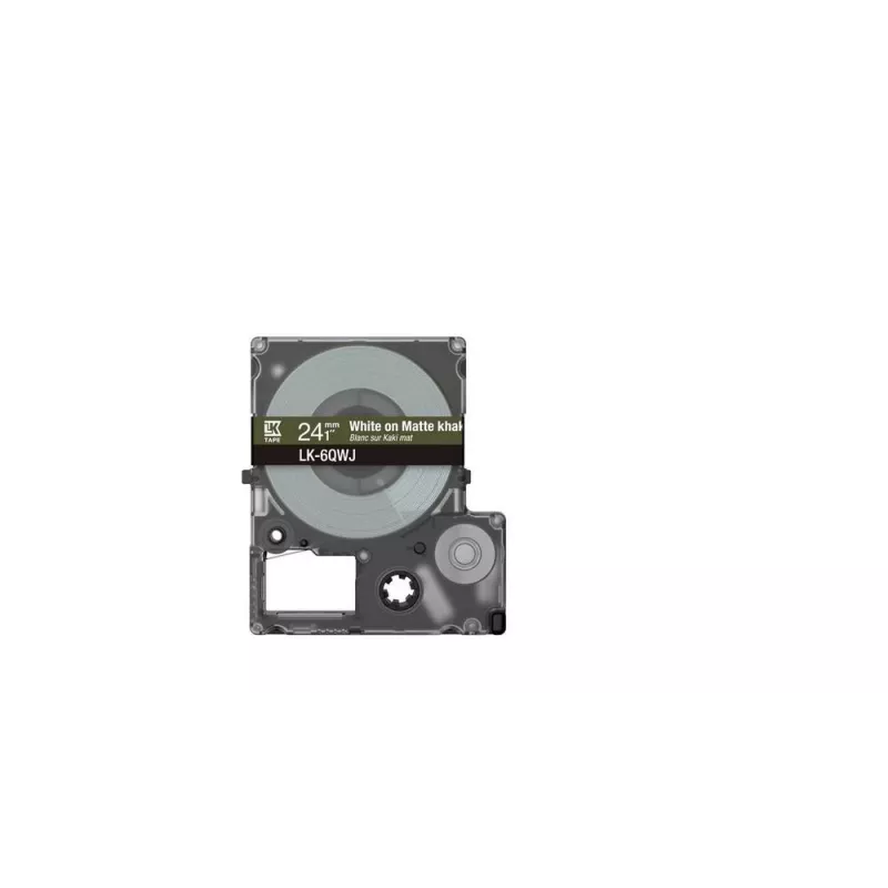 Epson LK-6QWJ etiketės, chaki ir balta spalva