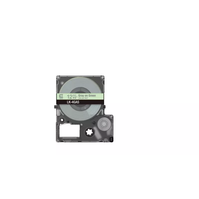 Epson LK-4GAS pilkai šviesiai žalia etikečių juosta, terminio perkėlimo, 1,2 cm