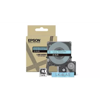 Epson LK-4LAS pilkai šviesiai mėlyna terminio perkėlimo etikečių juosta 1,2 cm