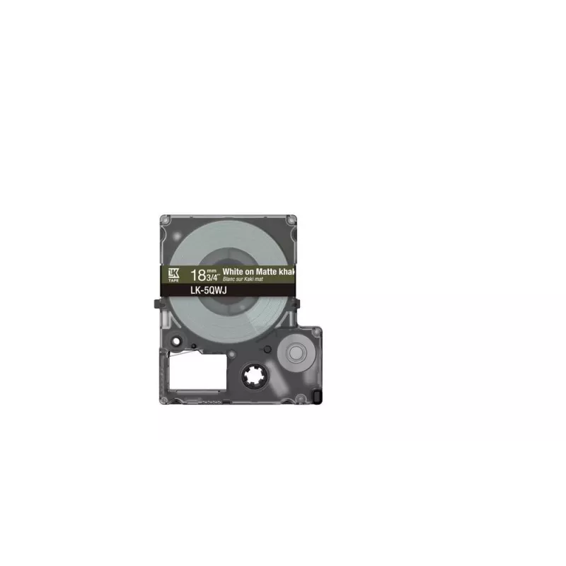 Lipnių etikečių juosta Epson LK-5QWJ chaki balta šilumos perdavimo 1,8 cm