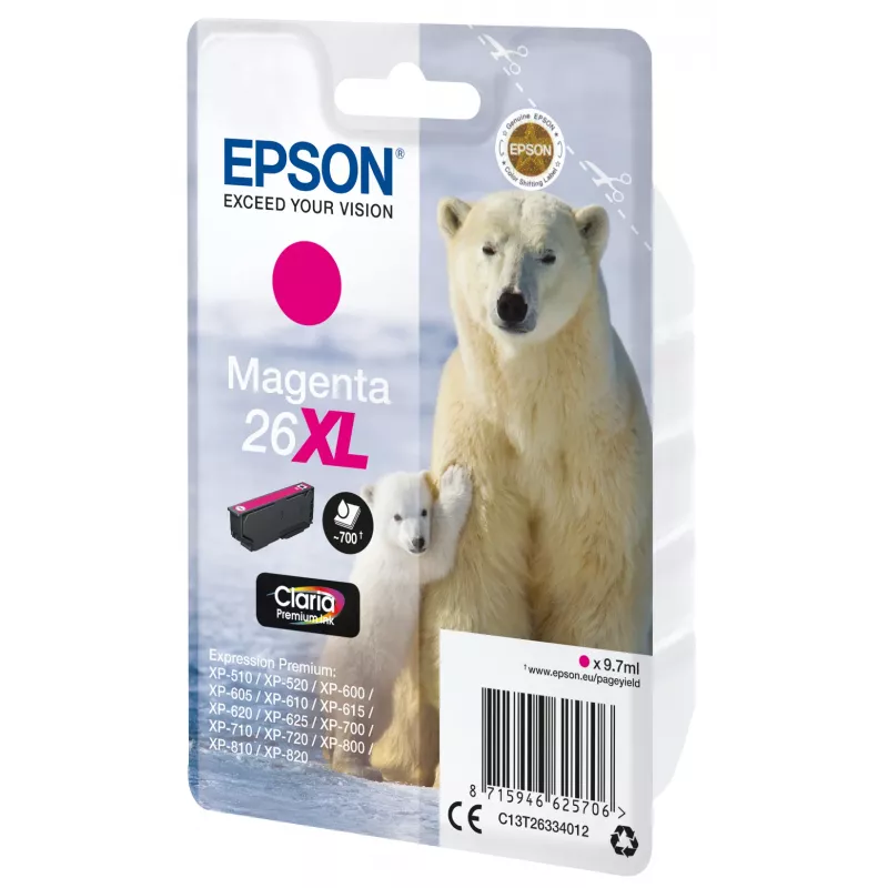 Epson originali 26XL Claria Premium rašalo kasetė, purpurinė, didelės talpos