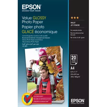 Epson Value Glossy A4 blizgus nuotraukų popierius – 20 lapų