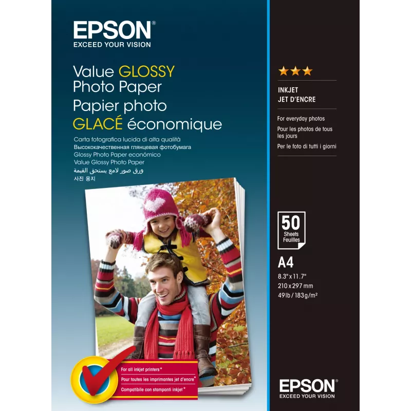 Epson Value Glossy A4 blizgus nuotraukų popierius – 20 lapų