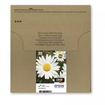 Originalūs Epson T1806 rašaliniai kasetės (juoda, geltona, žydra, raudona) – Easy Mail pakuotė