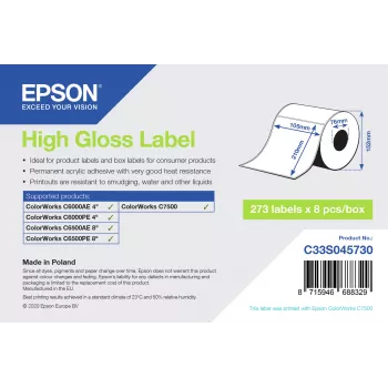 Epson C33S045730 lipdukas spausdintuvui Baltas lipnus etiketės popierius