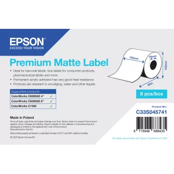 Lipnūs etikečių rulonai Epson C33S045741 (76×127 mm, 265 vnt.)