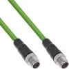 InLine pramoninis tinklo kabelis, M12 8 kontaktų X-koduotas kištukas/kištukas, Cat.6A PUR 5m