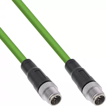 InLine pramoninis tinklo kabelis, M12 8 kontaktų X-koduotas kištukas/kištukas, Cat.6A PUR 3m