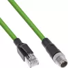 InLine pramoninis tinklo kabelis, M12 8 kontaktų X-kodavimas į RJ45 kištuką, Cat.6A PUR 15m