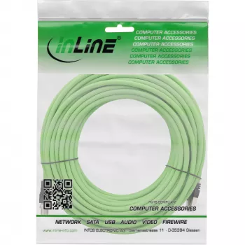 InLine pramoninis tinklo kabelis, M12 8 kontaktų X-kodavimas į RJ45 kištuką, Cat.6A PUR 15m