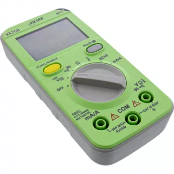 Multimetras InLine 43117A kišeninis su automatiniu diapazonu, LCD 44x30 mm, AAA baterija, 130x62x27 mm