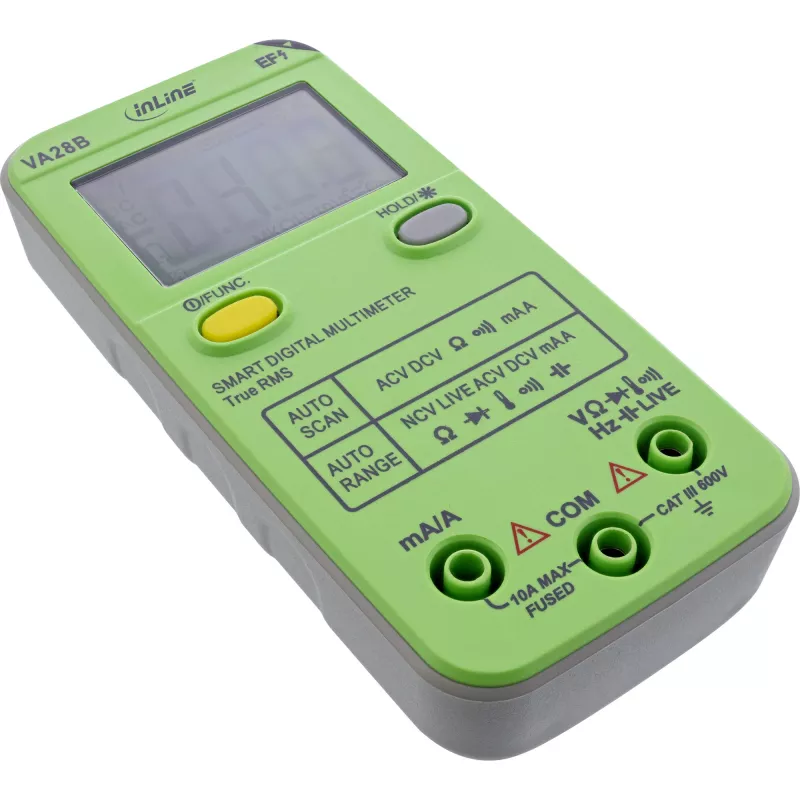 Multimetras InLine 43117B kišeninis su automatiniu diapazonu, automatiniu nuskaitymu, LCD 44×30 mm, AAA baterija