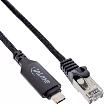 InLine 33381B USB-C į RJ45 Gigabit tinklo laidas 5m Juodas