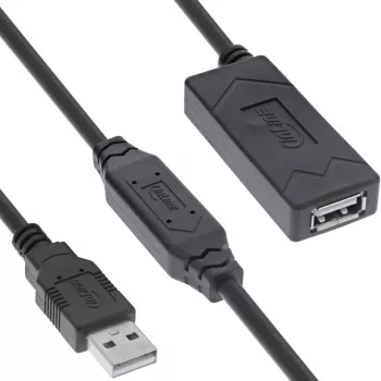InLine USB 2.0 aktyvus ilginimo kabelis USB-A (kištukas / lizdas) 15 m, 0,48 Gbit/s