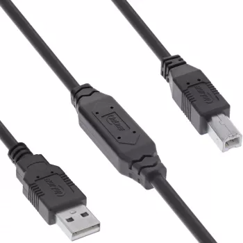 InLine USB 2.0 aktyvus laidas, USB-A kištukas į USB-B kištuką, 7,5 m