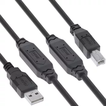InLine USB 2.0 aktyvus laidas, USB-A kištukas į USB-B kištuką, 25 m
