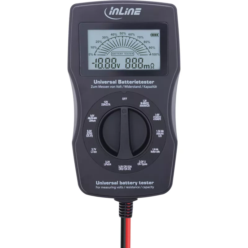 InLine Multifunkcinis baterijų testeris su LCD ekranu