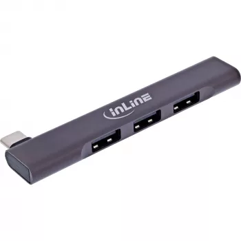 InLine Slim USB-C Hub, 4 prievadai, USB 3.0 + 3x USB 2.0, plonas dizainas