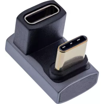 InLine USB4 adapteris, USB-C kištukas/lizdas 180°, aliuminis, pilkas