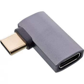 InLine USB4 adapteris, USB-C kištukas/lizdas dešinysis/kairysis kampinis, aliuminis, pilkas