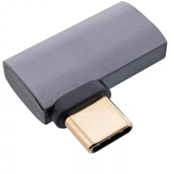 InLine USB4 adapteris, USB-C kištukas/lizdas dešinysis/kairysis kampinis, aliuminis, pilkas