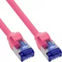 InLine 74901M tinklo kabelis, 10 m, Cat6a, S/FTP, rausvinė spalva