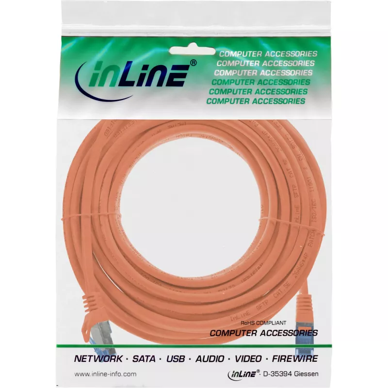 InLine 72600O tinklo laidas Orange 10 m Cat6a S/FTP (S-STP)