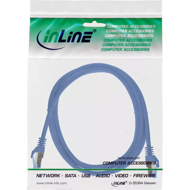 InLine 72655B tinklo kabelis mėlynas 0,5 m Cat6a S/FTP (S-STP)
