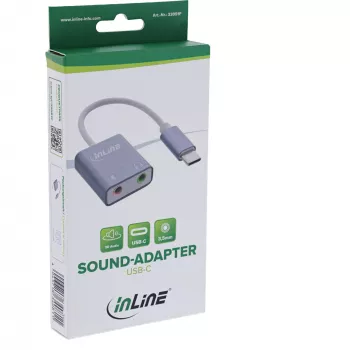 Garso adapteris InLine 33051F USB Type-C pilka 42x30x12mm