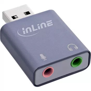 Garso adapteris InLine 33051E USB Type-A pilkas 42mm x 30mm x 12mm