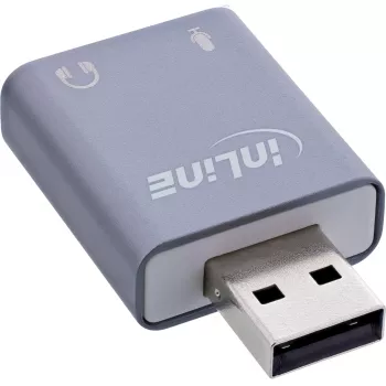 Garso adapteris InLine 33051E USB Type-A pilkas 42mm x 30mm x 12mm