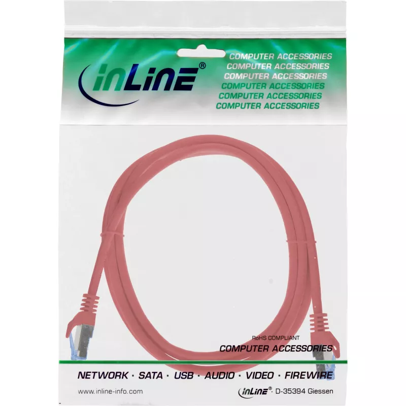 InLine 72601R tinklo kabelis raudonas 1 m Cat6a S/FTP (S-STP)