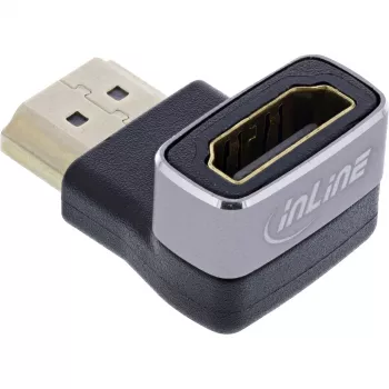 HDMI adapteris 90 laipsnių InLine 17991F, HDMI A kištukas – HDMI A lizdas, juodas/pilkas, auksuoti kontaktai