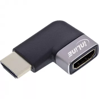 HDMI adapteris 90° InLine 17991E juodas pilkas auksuotas