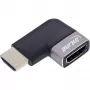 HDMI adapteris 90° InLine 17991E juodas pilkas auksuotas