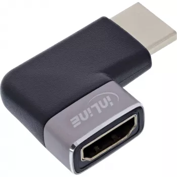 HDMI adapteris 90° InLine 17991D, juodas/pilkas, paauksuoti kontaktai