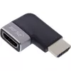 HDMI adapteris 90° InLine 17991D, juodas/pilkas, paauksuoti kontaktai