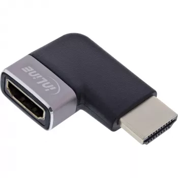 HDMI adapteris 90° InLine 17991D, juodas/pilkas, paauksuoti kontaktai