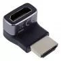 HDMI adapteris 90 laipsnių InLine 17991G, juodas, pilkas, auksuoti kontaktai