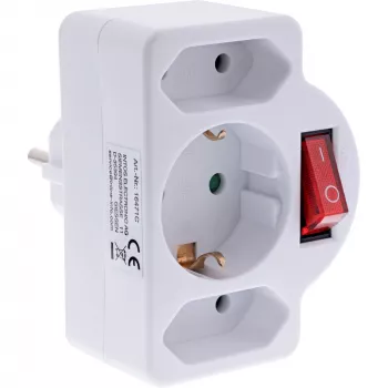 Maitinimo lizdo adapteris F tipas InLine 16471C 2x C tipas + F tipas baltas