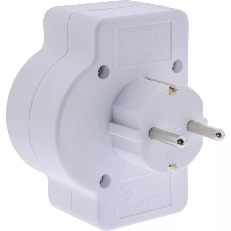 Maitinimo lizdo adapteris F tipas InLine 16471C 2x C tipas + F tipas baltas