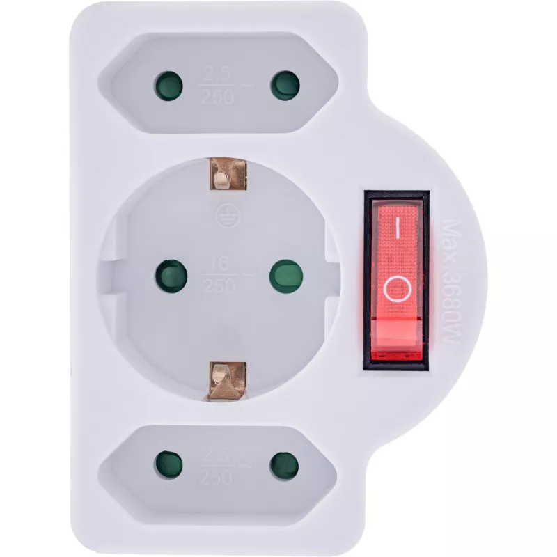 Maitinimo lizdo adapteris F tipas InLine 16471C 2x C tipas + F tipas baltas