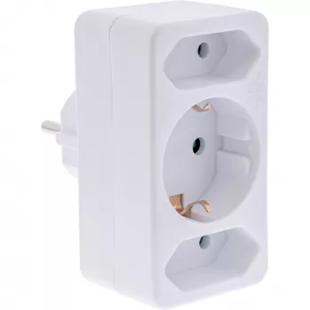 Maitinimo adapterio kištukas F tipo InLine 16471B 2x C tipo + F tipo baltas